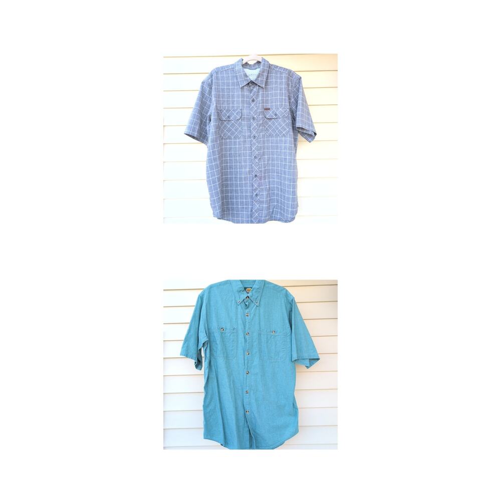 Bundle (2) Orvis / Cabela Outdoor Short Sleeve Button Up Men's Large